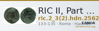 RIC II, Part 3 (second edition) Hadrian 2562 — CANOA
