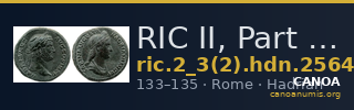 RIC II, Part 3 (second edition) Hadrian 2564 — CANOA