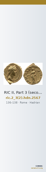 RIC II, Part 3 (second edition) Hadrian 2567 — CANOA