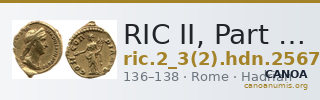 RIC II, Part 3 (second edition) Hadrian 2567 — CANOA