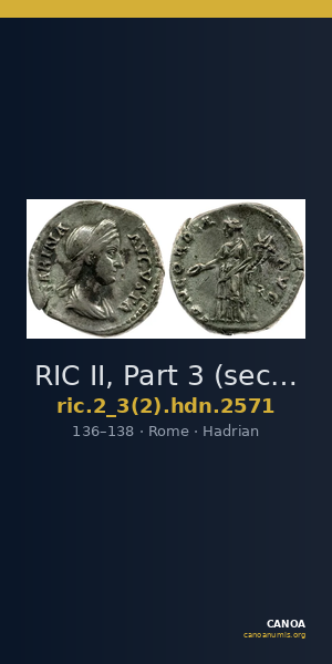 RIC II, Part 3 (second edition) Hadrian 2571 — CANOA