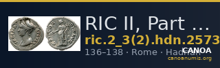 RIC II, Part 3 (second edition) Hadrian 2573 — CANOA