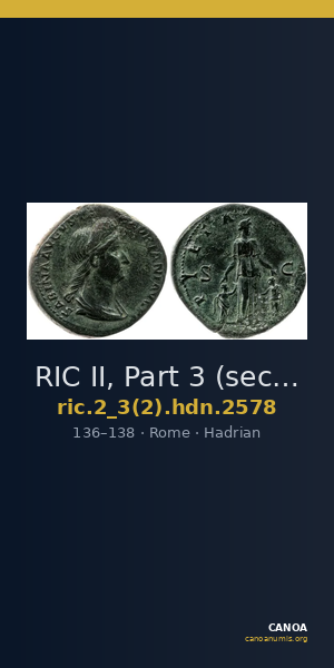 RIC II, Part 3 (second edition) Hadrian 2578 — CANOA