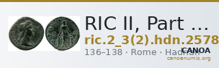 RIC II, Part 3 (second edition) Hadrian 2578 — CANOA