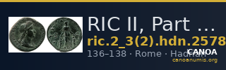 RIC II, Part 3 (second edition) Hadrian 2578 — CANOA