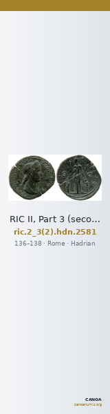 RIC II, Part 3 (second edition) Hadrian 2581 — CANOA