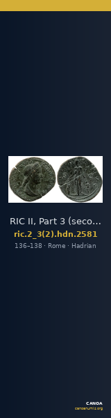 RIC II, Part 3 (second edition) Hadrian 2581 — CANOA