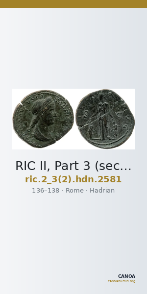 RIC II, Part 3 (second edition) Hadrian 2581 — CANOA