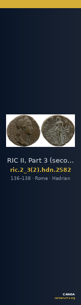 RIC II, Part 3 (second edition) Hadrian 2582 — CANOA