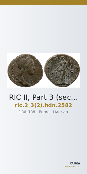 RIC II, Part 3 (second edition) Hadrian 2582 — CANOA