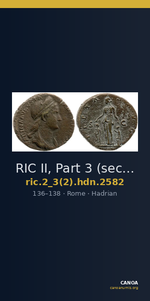 RIC II, Part 3 (second edition) Hadrian 2582 — CANOA