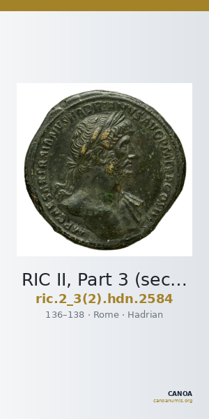 RIC II, Part 3 (second edition) Hadrian 2584 — CANOA