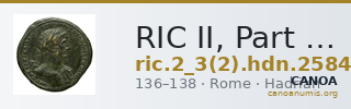 RIC II, Part 3 (second edition) Hadrian 2584 — CANOA