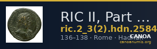 RIC II, Part 3 (second edition) Hadrian 2584 — CANOA