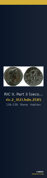 RIC II, Part 3 (second edition) Hadrian 2585 — CANOA