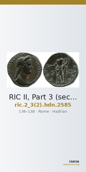 RIC II, Part 3 (second edition) Hadrian 2585 — CANOA