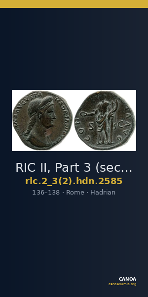 RIC II, Part 3 (second edition) Hadrian 2585 — CANOA