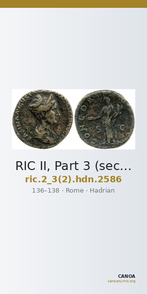 RIC II, Part 3 (second edition) Hadrian 2586 — CANOA