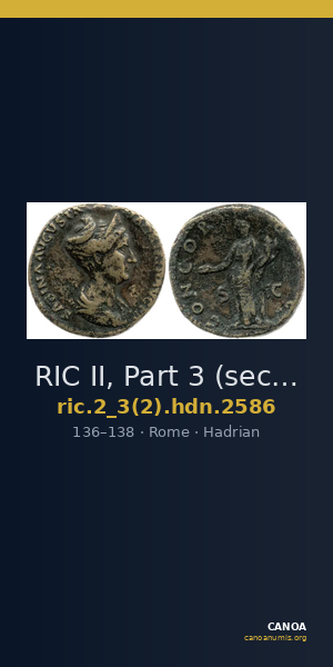 RIC II, Part 3 (second edition) Hadrian 2586 — CANOA