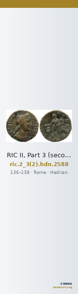 RIC II, Part 3 (second edition) Hadrian 2588 — CANOA