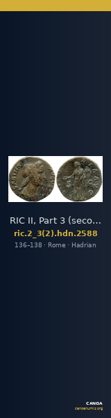 RIC II, Part 3 (second edition) Hadrian 2588 — CANOA
