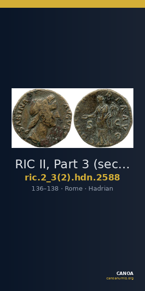 RIC II, Part 3 (second edition) Hadrian 2588 — CANOA