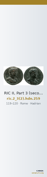 RIC II, Part 3 (second edition) Hadrian 259 — CANOA