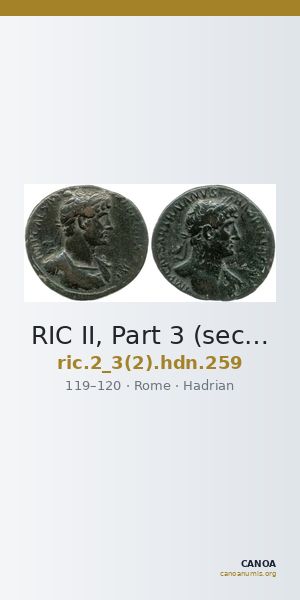 RIC II, Part 3 (second edition) Hadrian 259 — CANOA