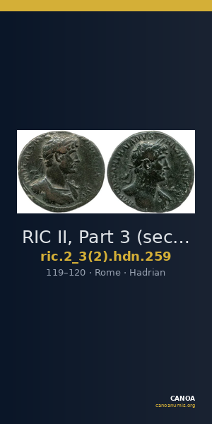 RIC II, Part 3 (second edition) Hadrian 259 — CANOA