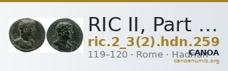 RIC II, Part 3 (second edition) Hadrian 259 — CANOA