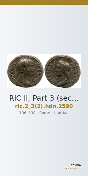 RIC II, Part 3 (second edition) Hadrian 2590 — CANOA