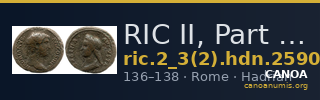 RIC II, Part 3 (second edition) Hadrian 2590 — CANOA