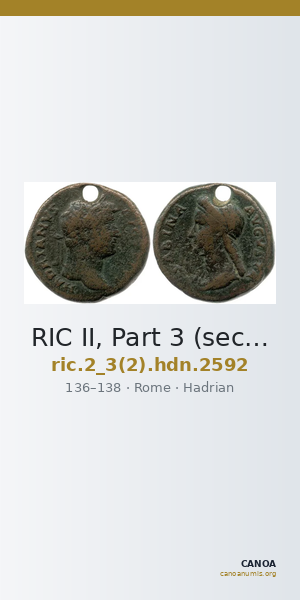 RIC II, Part 3 (second edition) Hadrian 2592 — CANOA