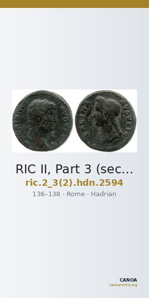 RIC II, Part 3 (second edition) Hadrian 2594 — CANOA