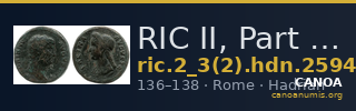 RIC II, Part 3 (second edition) Hadrian 2594 — CANOA