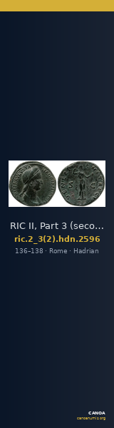 RIC II, Part 3 (second edition) Hadrian 2596 — CANOA