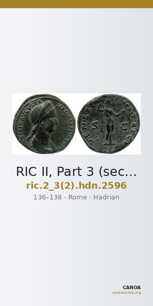 RIC II, Part 3 (second edition) Hadrian 2596 — CANOA