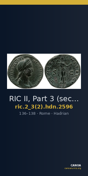RIC II, Part 3 (second edition) Hadrian 2596 — CANOA