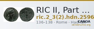 RIC II, Part 3 (second edition) Hadrian 2596 — CANOA