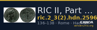 RIC II, Part 3 (second edition) Hadrian 2596 — CANOA