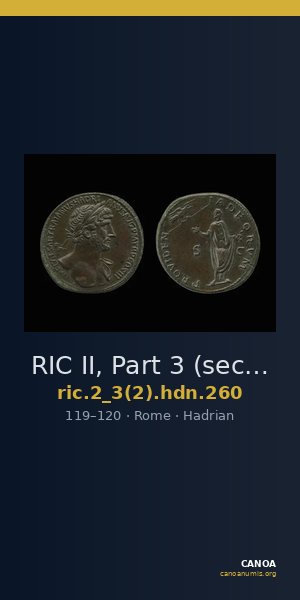 RIC II, Part 3 (second edition) Hadrian 260 — CANOA