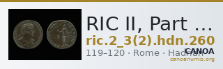 RIC II, Part 3 (second edition) Hadrian 260 — CANOA