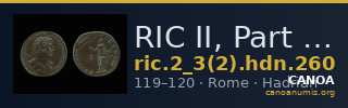 RIC II, Part 3 (second edition) Hadrian 260 — CANOA