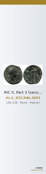 RIC II, Part 3 (second edition) Hadrian 2601 — CANOA