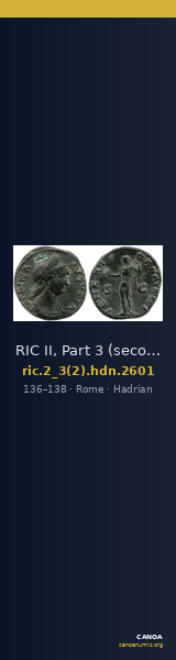 RIC II, Part 3 (second edition) Hadrian 2601 — CANOA