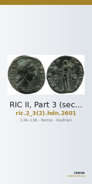 RIC II, Part 3 (second edition) Hadrian 2601 — CANOA