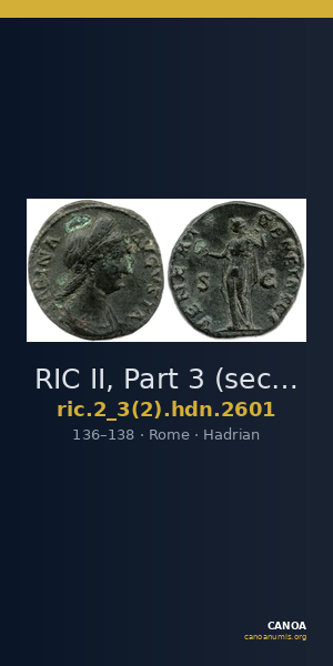 RIC II, Part 3 (second edition) Hadrian 2601 — CANOA