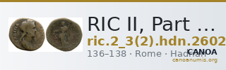 RIC II, Part 3 (second edition) Hadrian 2602 — CANOA