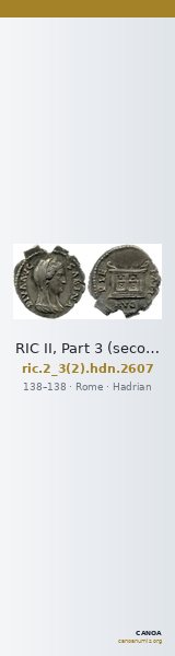 RIC II, Part 3 (second edition) Hadrian 2607 — CANOA