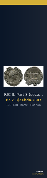 RIC II, Part 3 (second edition) Hadrian 2607 — CANOA